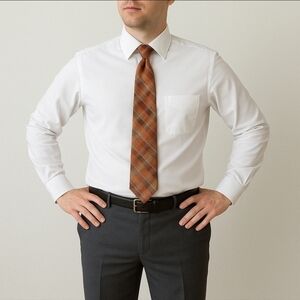 Balmain Paris Plaid Copper Tie 100% Silk